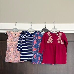 Tea collection Girls Dresses Bundle of 4 total size 2 and 18/24 months